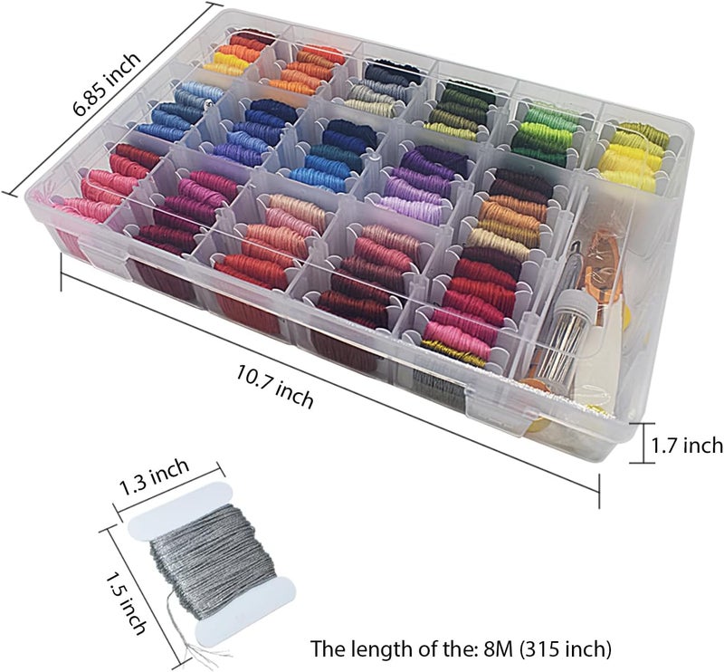 Renashed Embroidery Floss Thread Kit 100％ Cotton Floss Bobbins and Cross Stitch Kit Bracelets Floss Crafts Floss (96 Color) - Image 5