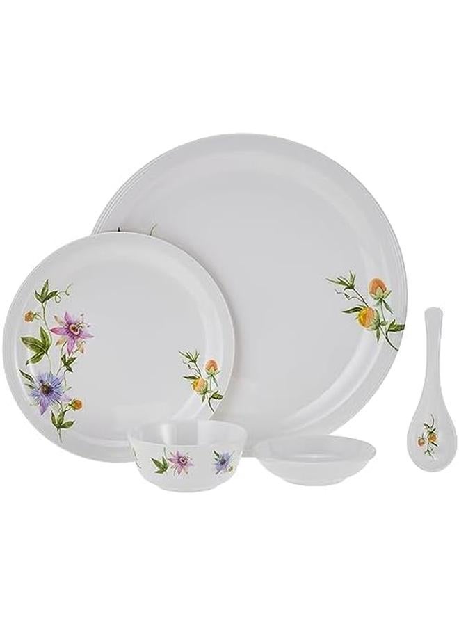 Servewell Melamine 24 Pcs Dinner Set Tdw Mimosa Design 11 Inch Dinner Plate 4Pc 7 Inch Small Plate 4Pc Bowl 9.5Cm 6Pc Sauce Dish 10Cm 4Pc Soup Spoon 13.5Cm 6Pc - Image 2