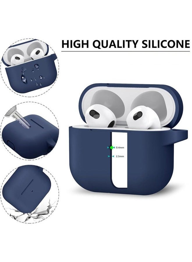 كينسو غطاء لحافظة AirPods 4 مع مجموعة تنظيف، غطاء سيليكون ناعم لحماية AirPods 4 مع سلسلة مفاتيح (أزرق) - Image 2
