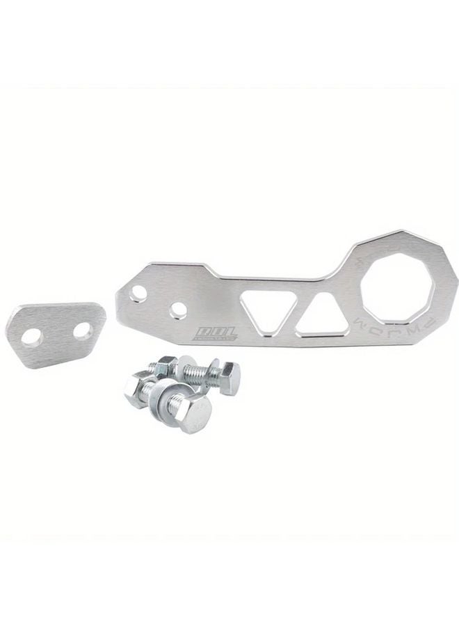 Silvery Aluminum Universal Racing Rear Tow Hook For Honda Civic Trailer Hitch - Image 1