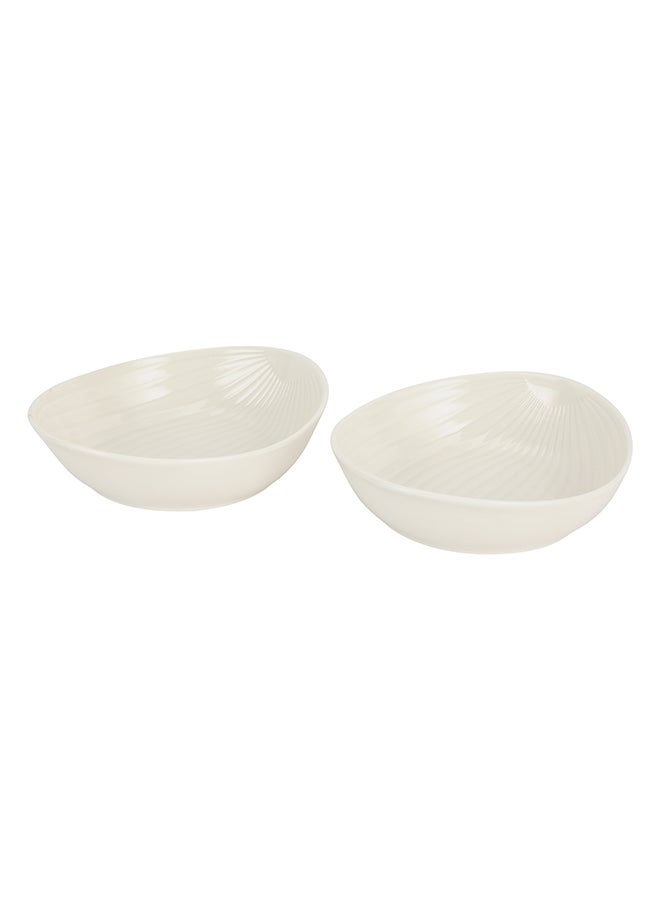Royalford 6" Salad Bowl- RF12812/ Pack of 2 Round-Shaped Porcelain White Bowls/ Non-Toxic and Hygienic, Food-Grade Material/ Dishwasher and Freezer Safe, Perfect for Serving Salads, Fruits, Snacks, etc. - Image 1