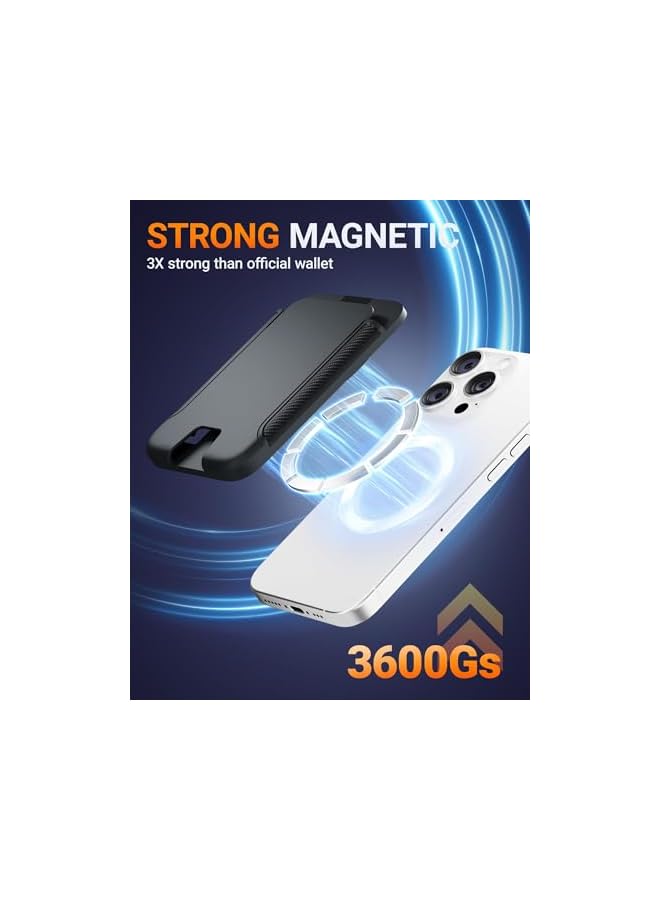 Green Tiger Magnetic Phone Wallet for Mag-Safe, Strong Magnetic Card Holder with Adjustable Bracket, Holds 3 Cards Securely, Slim and Stylish Black Design, Perfectly Compatible with iPhone Models - Image 4
