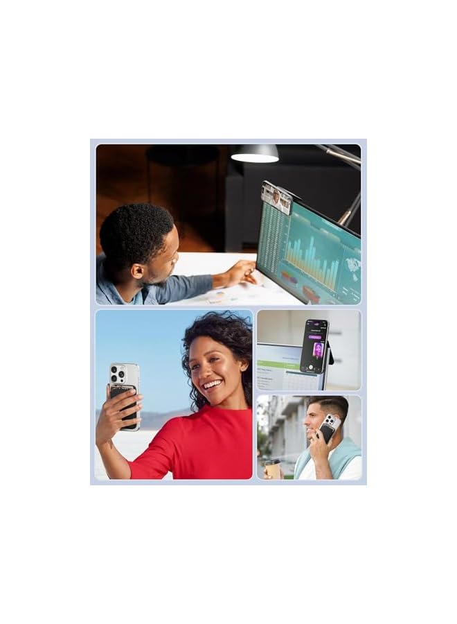 Green Tiger Magnetic Phone Wallet for Mag-Safe, Strong Magnetic Card Holder with Adjustable Bracket, Holds 3 Cards Securely, Slim and Stylish Black Design, Perfectly Compatible with iPhone Models - Image 2