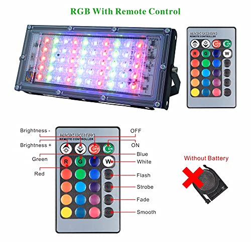 MLD 10W Multi Color Changing Crystal Led RGB Flood Light with Remote Waterproof Brick Floodlights for Decoration Lights |Red, Green, Blue| 10 Watt | Pack of 1 - Image 5