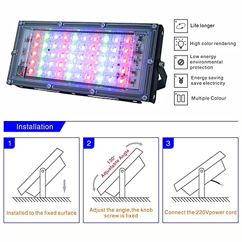 MLD 10W Multi Color Changing Crystal Led RGB Flood Light with Remote Waterproof Brick Floodlights for Decoration Lights |Red, Green, Blue| 10 Watt | Pack of 1 - Image 3