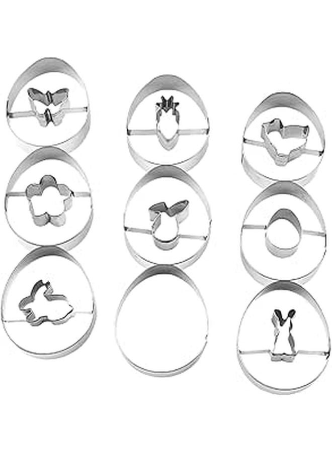 9pcs Reusable Stainless Steel Cookie Cutter Set for Easter Holiday Baking Supplies - Image 1