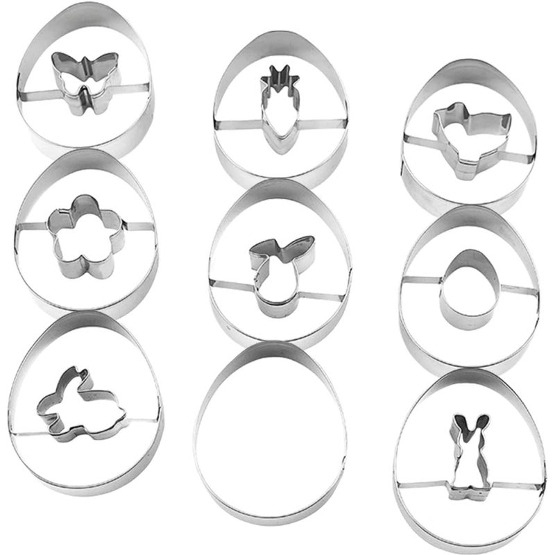 9pcs Reusable Stainless Steel Cookie Cutter Set for Easter Holiday Baking Supplies - Image 2