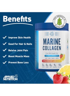 Applied Nutrition Marine Collagen Powder, Skin Hair Nails, Strawberry Lemonade, 300g  - Image 2