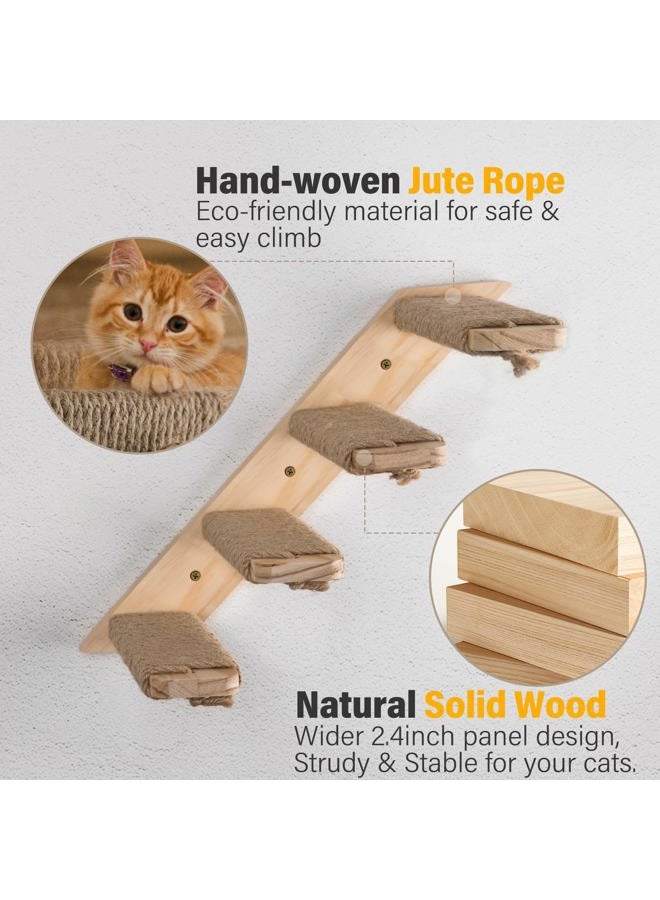 Ewenono 1 Pack 4 Steps Cat Wall Shelves Cat Wall Stairs with Sisal Rope.an Improved＆Stronger Cat Wall Steps Cat Tree Supplies - Image 5