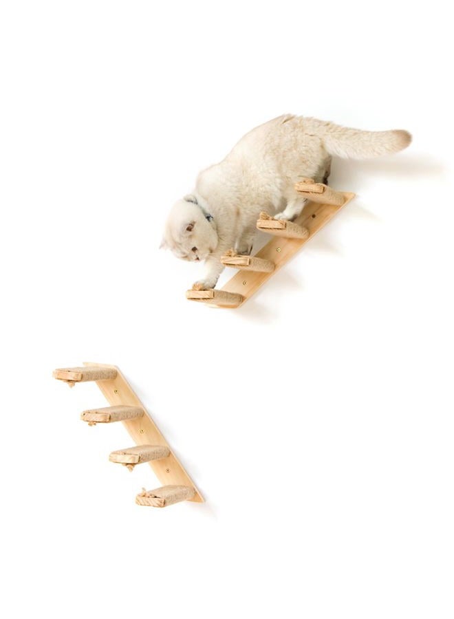Ewenono 1 Pack 4 Steps Cat Wall Shelves Cat Wall Stairs with Sisal Rope.an Improved＆Stronger Cat Wall Steps Cat Tree Supplies - Image 3