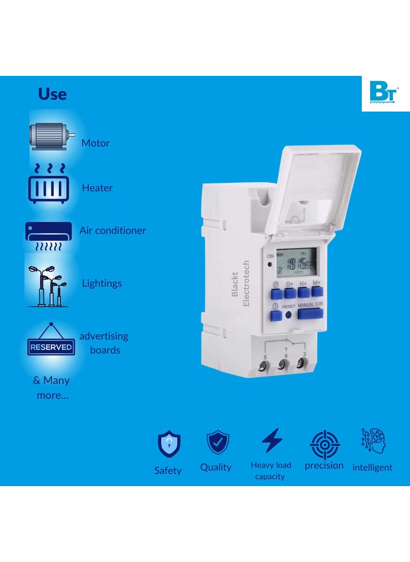 BlackT ElectroTech Blackt Electrotech BT41D 250VAC Digital LCD Display Programmable Control CounterTime Timer Relay Switch DIN Rail Type Warranty 6 Months  - Image 2
