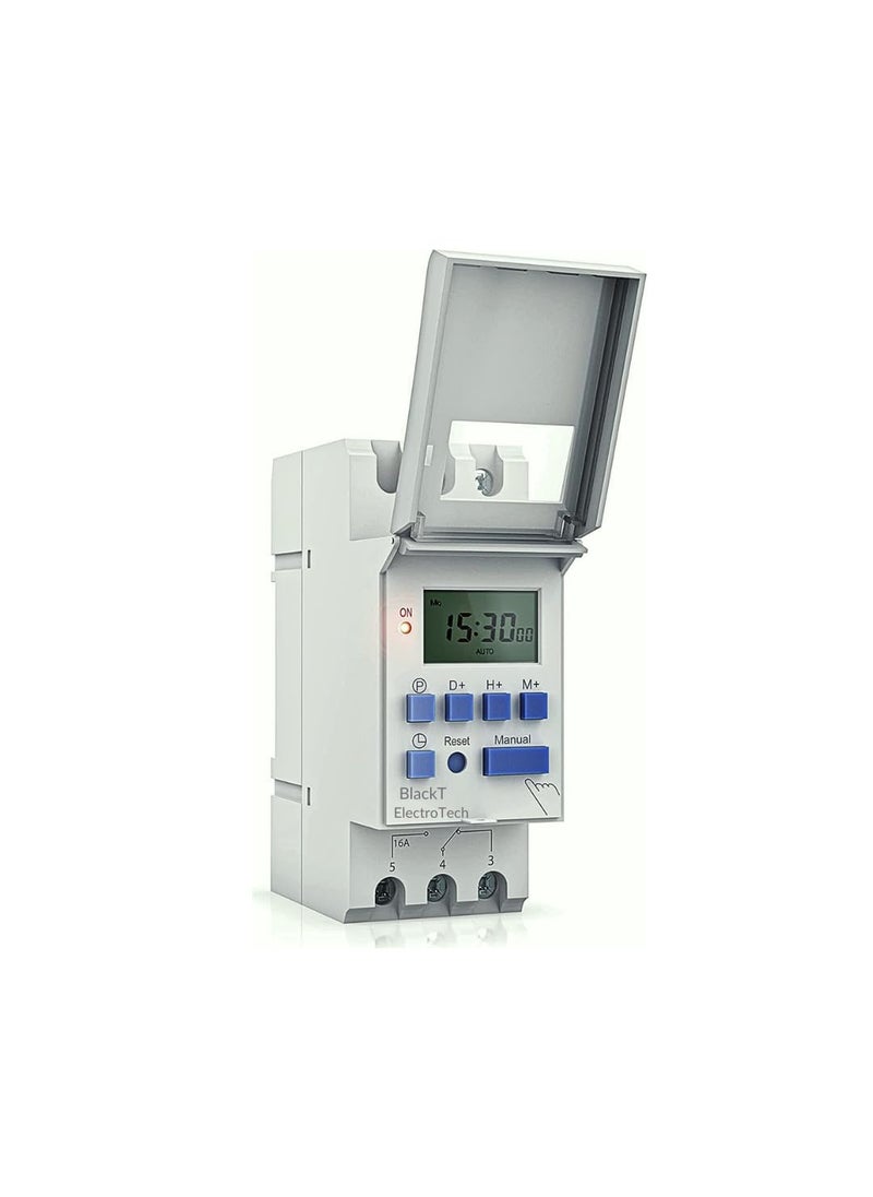 BlackT ElectroTech Blackt Electrotech BT41D 250VAC Digital LCD Display Programmable Control CounterTime Timer Relay Switch DIN Rail Type Warranty 6 Months  - Image 1