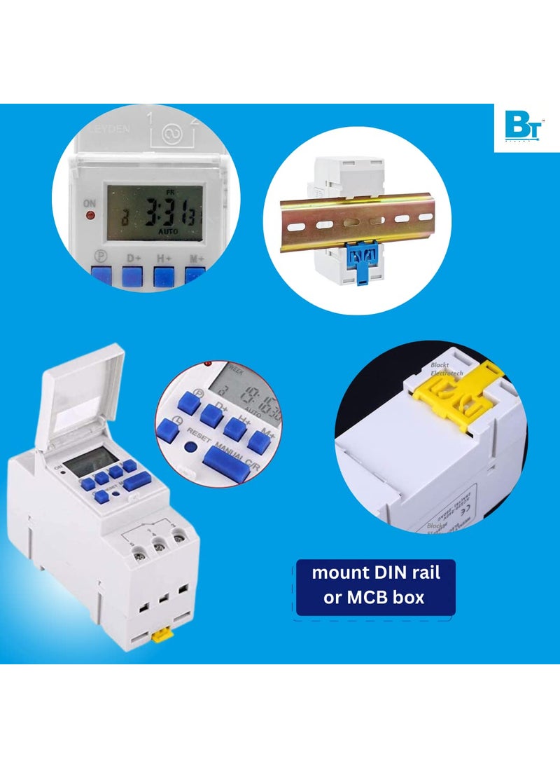 BlackT ElectroTech Blackt Electrotech BT41D 250VAC Digital LCD Display Programmable Control CounterTime Timer Relay Switch DIN Rail Type Warranty 6 Months  - Image 5