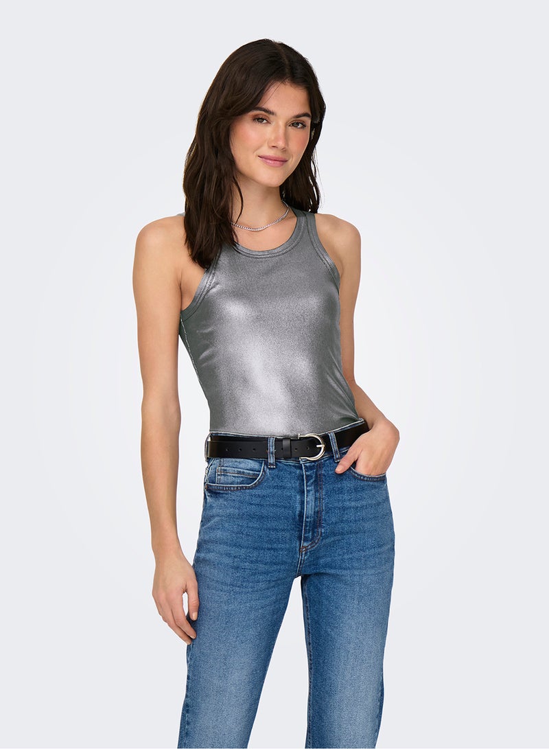 ONLY Onlsol Life S/L Glitter Rib Top Jrs - Image 3