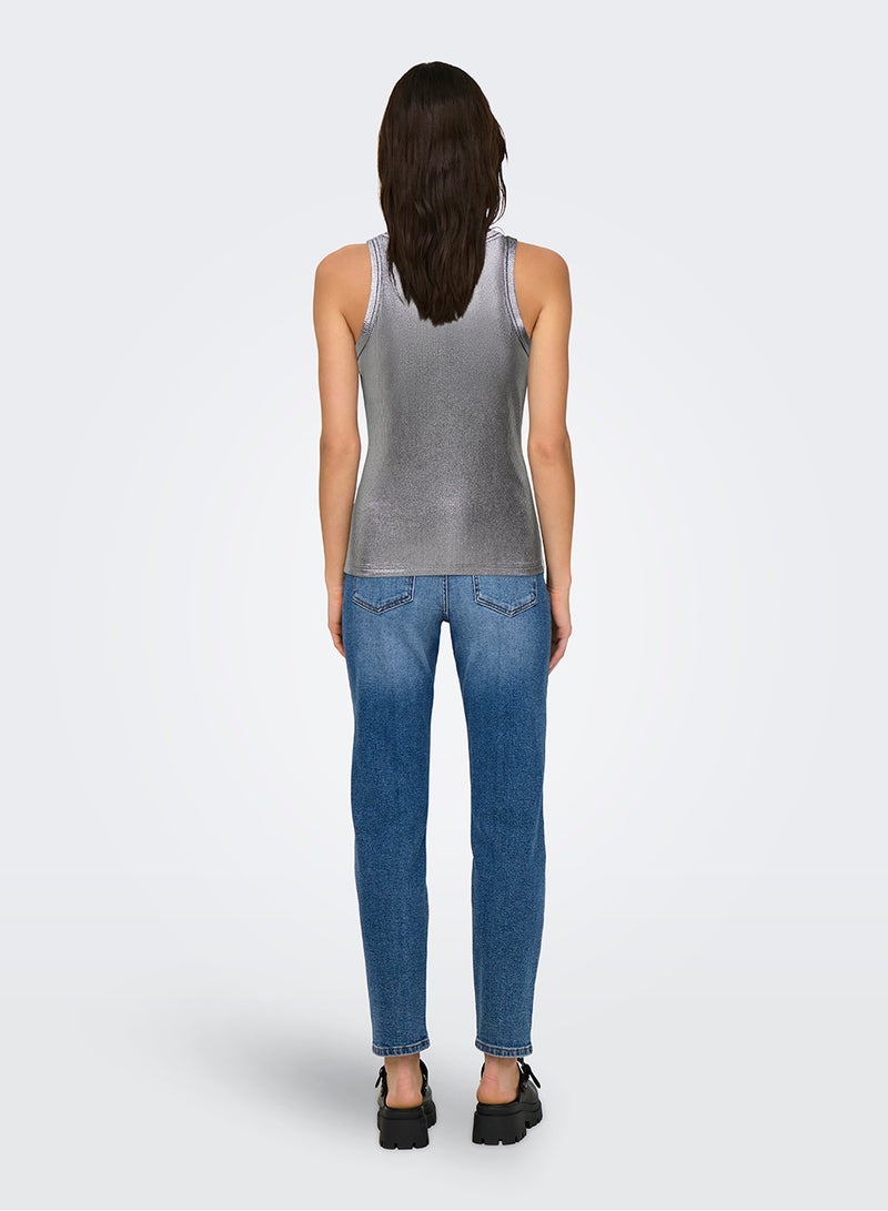 ONLY Onlsol Life S/L Glitter Rib Top Jrs - Image 4