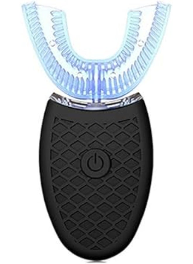 Ultrasonic Electric Toothbrush Adults, Automatic Toothbrush U Shaped Whole Mouth 360° Cleaning Teeth Whitening Hands Free Rechargeable IPX7 Waterproof (Black) - Image 4