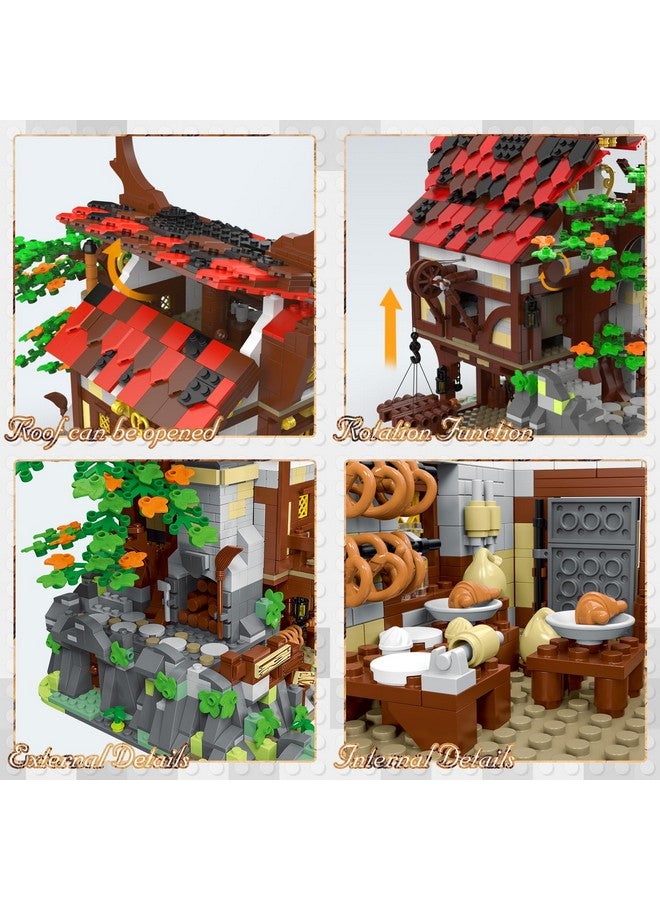 JMBricklayer Medieval Town Bakery Building Set 30111, Adults Modular Buildings House Kit, Creative Street View Blocks Model Toy, Collection Display Office Room Decor, for Teens Adults - Image 5