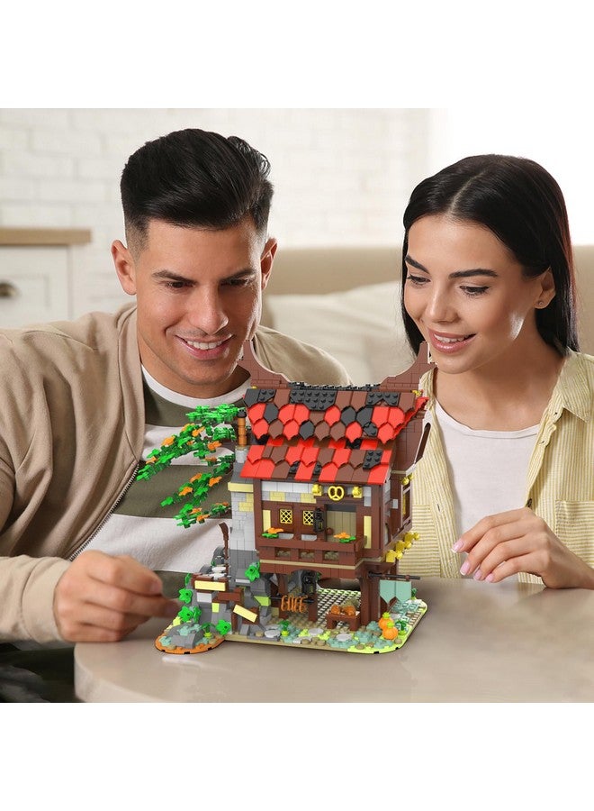 JMBricklayer Medieval Town Bakery Building Set 30111, Adults Modular Buildings House Kit, Creative Street View Blocks Model Toy, Collection Display Office Room Decor, for Teens Adults - Image 2