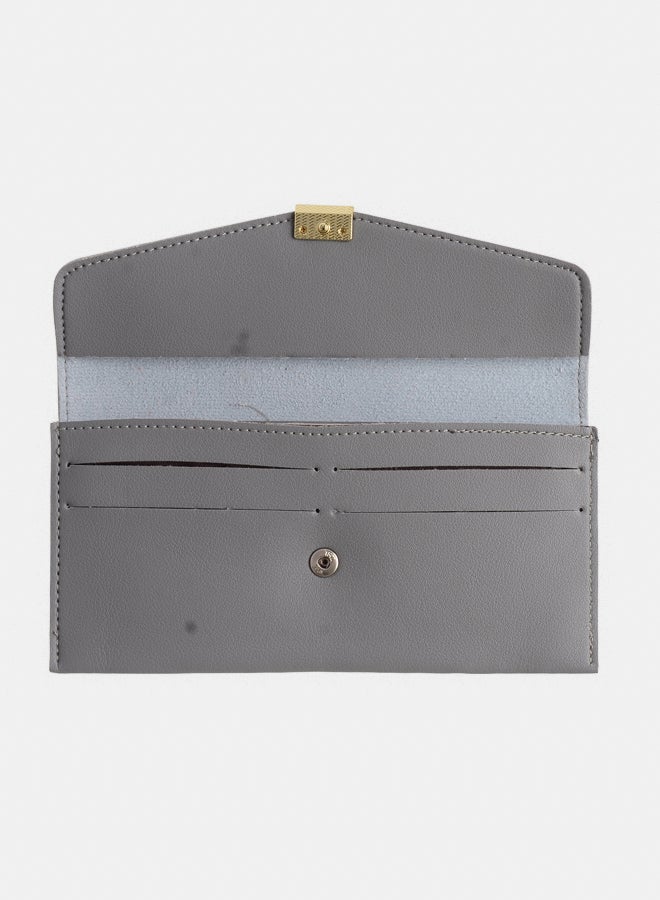 Akher el Ankoud Women's leather wallet with multiple pockets and a square lock  - Image 2
