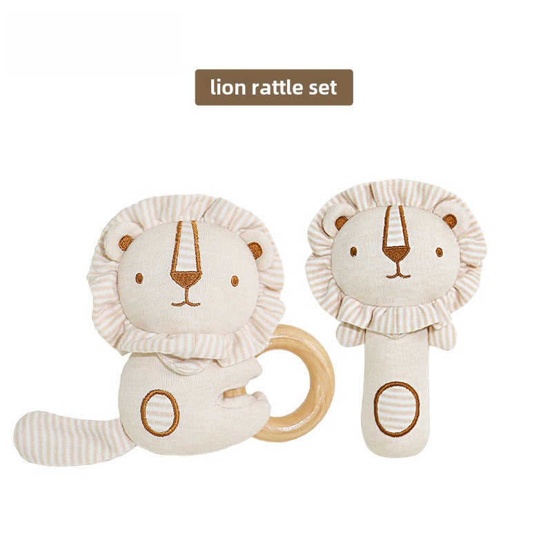Organic Cotton Baby Rattle Set Soothing Chewable ToysLion organic cotton rattle combination (bag) Lion organic cotton rattle combination (bag)