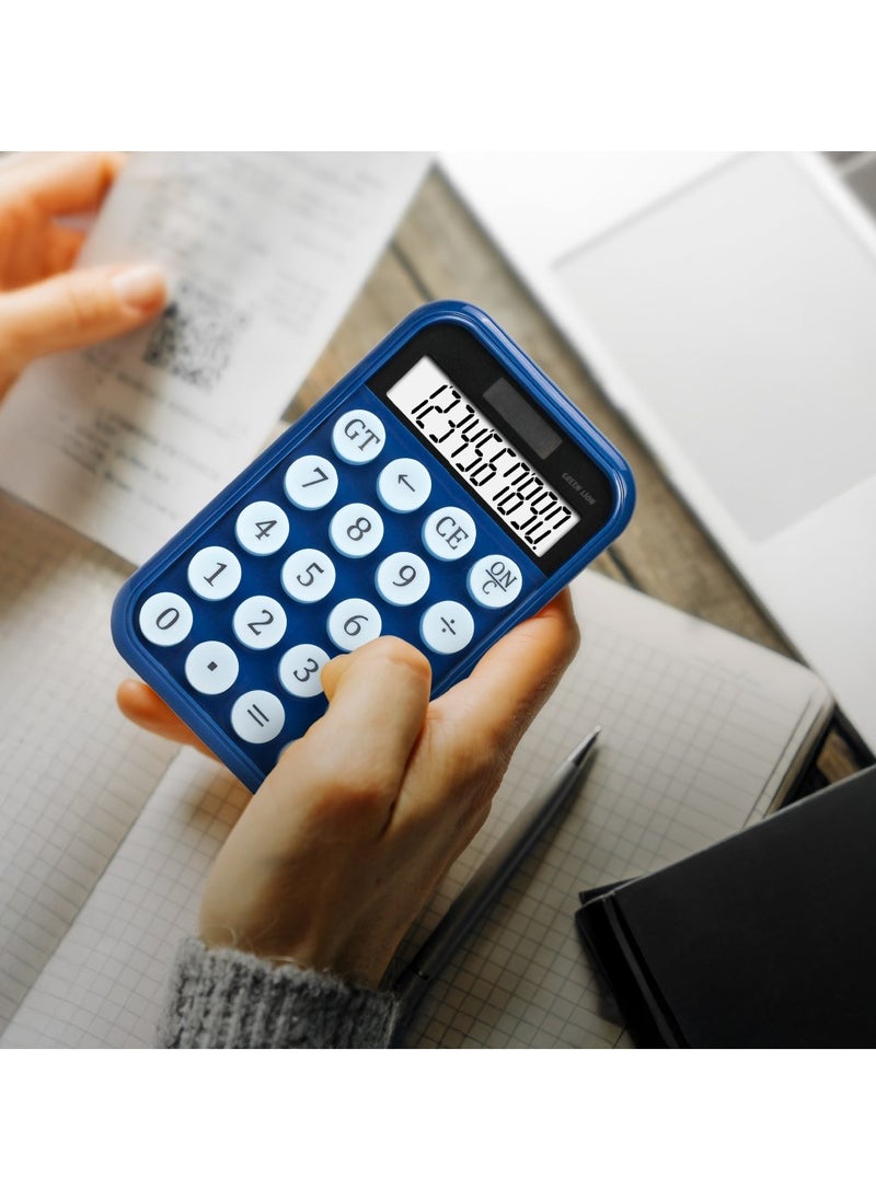GREEN LION Pocket Calculator / Solar and Battery Dual Power / Auto Power Off / 10-Digit LCD Display / ABS Plastic Martial / Precision and Efficiency at Your Fingers - Blue  - Image 3