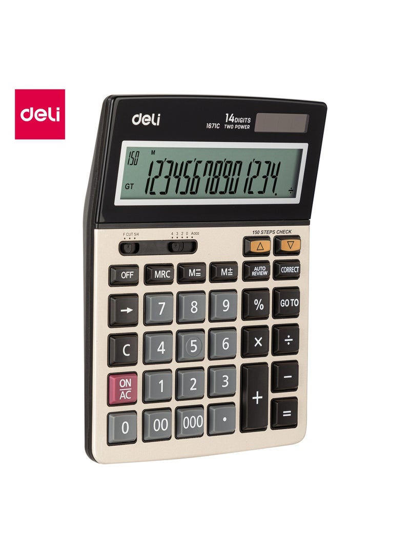 Deli 1-Piece Desktop Calculator With 14 Digit Display - Image 3