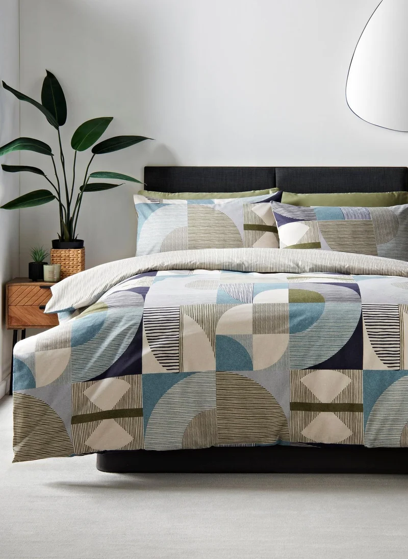 ماتلان Blue Geometric Print Duvet Set