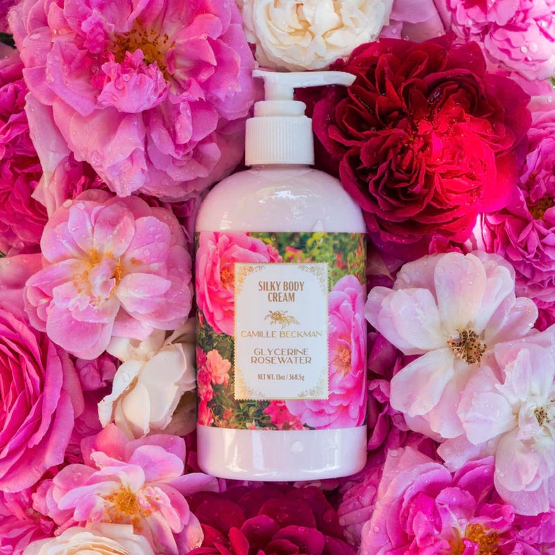 Camille Beckman Glycerine Rosewater Scented Silky Body Cream, Daily Moisturizer for All Skin Types | Non-Greasy Vegan Formula to Nourish and Soften Hands and Body, 13 Ounce - Image 2