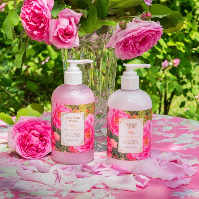 Camille Beckman Glycerine Rosewater Scented Silky Body Cream, Daily Moisturizer for All Skin Types | Non-Greasy Vegan Formula to Nourish and Soften Hands and Body, 13 Ounce - Image 3