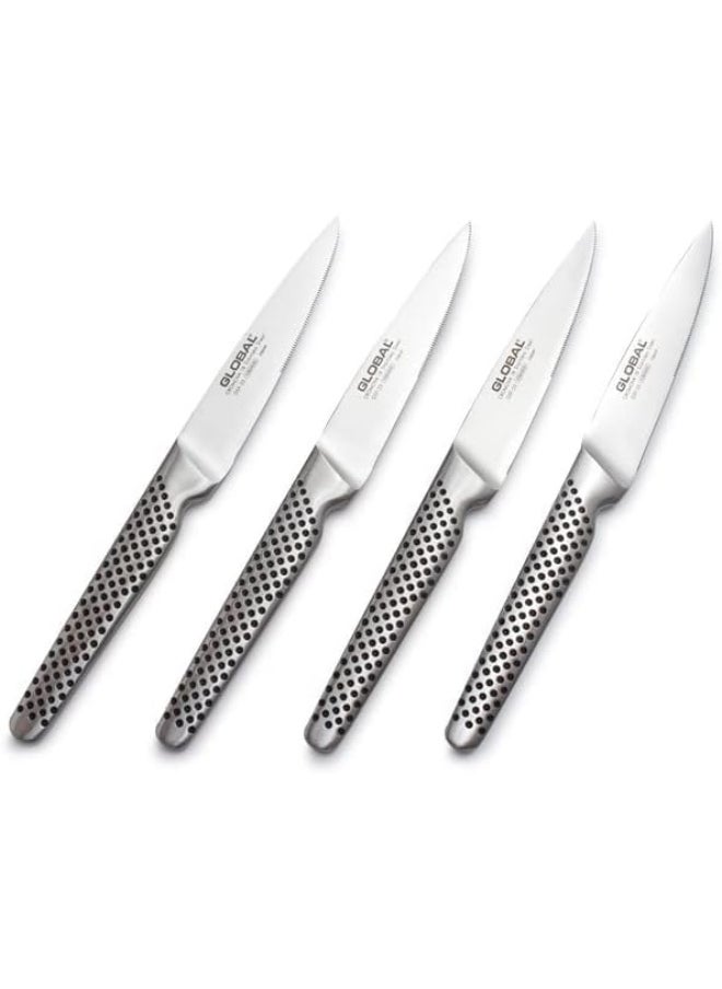 Classic Steak Knives, Set of 4. Stainless Steel. Ergonomic Dimpled handles ensures safe grip. Perfectly Balanced. Handcrafted in Japan. - pzsku/Z59A6168F2B531F0DE3C8Z/45/_/1720696436/095340b9-2227-42d3-a5db-a765d26a3475