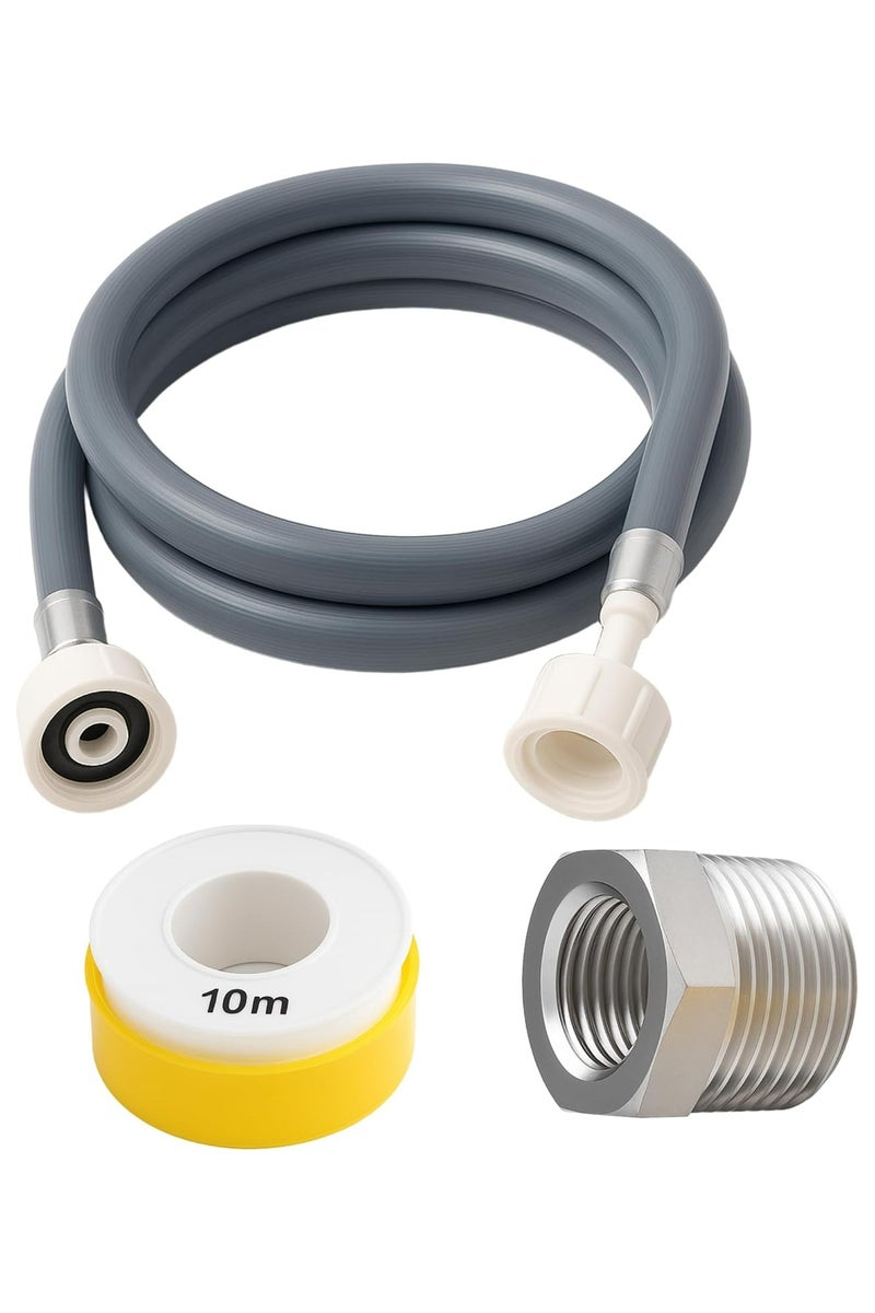 ETAVA Washing Machine Inlet Hose Pipe 3 Meter – Universal Water Supply Connector – Heavy Duty, Leak-Proof & Durable – Flexible PVC Pipe with CP Reducer Bush – Compatible with All Washing Machine Brands - Image 1