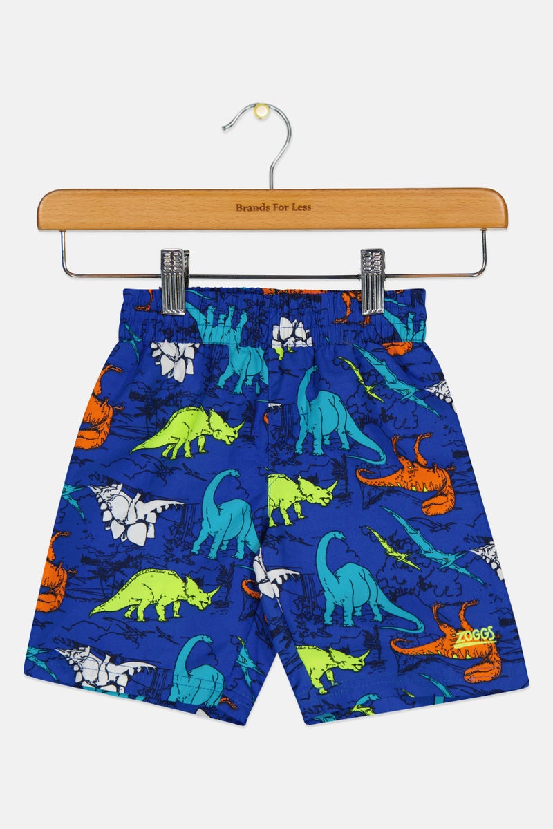 ZOGGS Toddlers Boy Allover Print Dino Land Water Board Shorts, Multicolor - Image 1