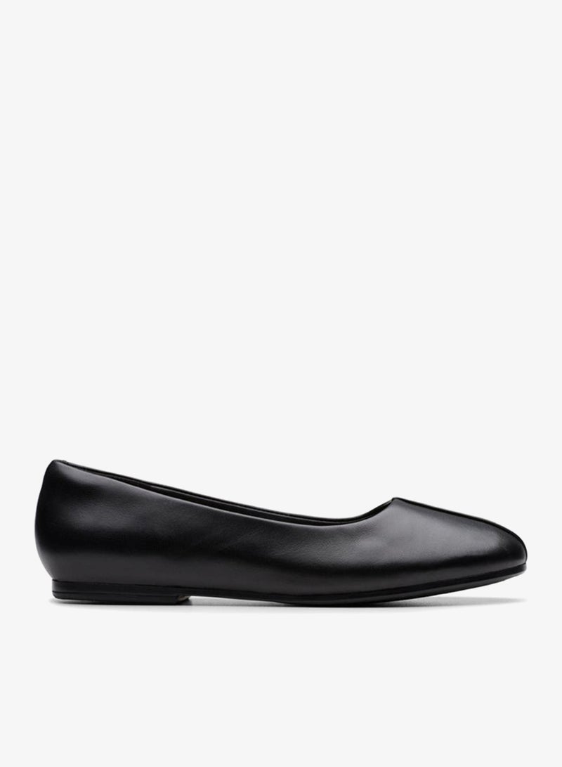 clarks Livia Lily Black Leather Ballerinas - Image 2