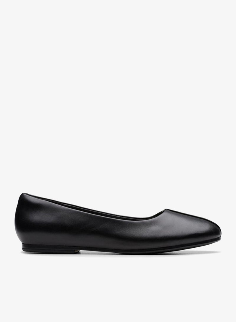 clarks Livia Lily Black Leather Ballerinas - Image 1