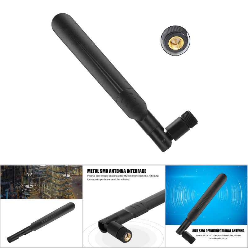 Dual Band WiFi Antenna 8db SMA Interface Omnidirectional Antenna - Pure Copper Array RG178 Cable for Asus Wireless Routers & Wireless Network Cards - Image 3