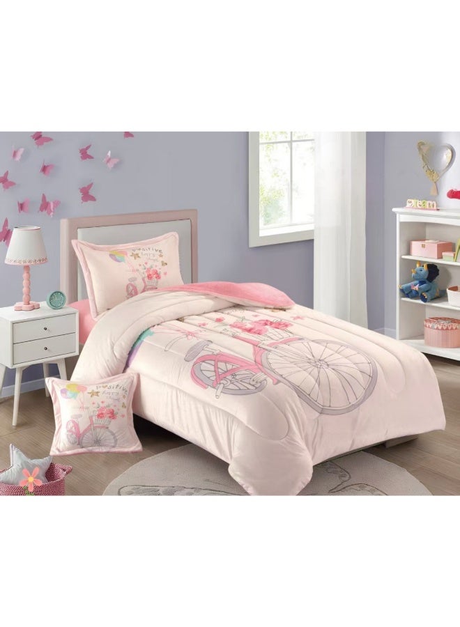 SMART HOME Luxurious 4-piece winter children's bedspread set - one side velvet and one side soft faux fur with a modern and comfortable design - suitable warm bedspread set - luxurious winter bedspread for home or gifts - size 170×230 cm (bedspread with filling) - Image 1