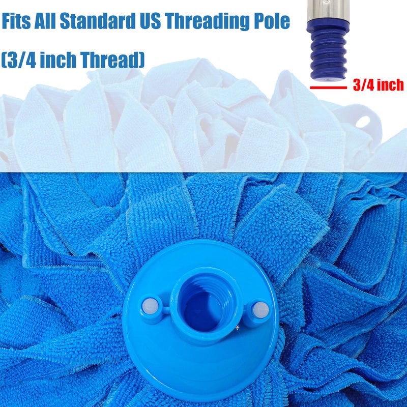EaseYourDay Microfiber Cloth String Mop Head Refill, Loop End Screw On Mop Head Compatible with All Standard US Threading Pole (Acme 3/4 inch Thread) (1) - Image 2