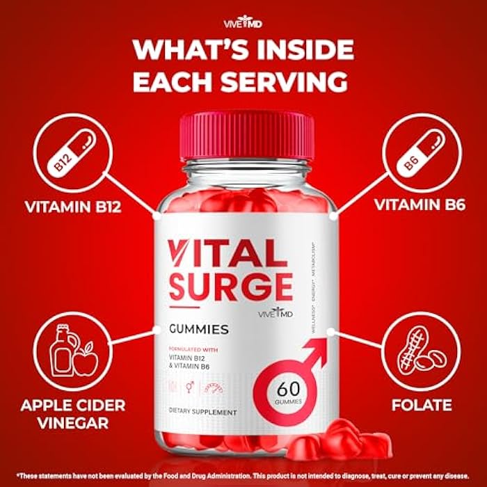 VIVE MD Vital Surge ACV Gummies, Vital Surge Advanced 1000MG Apple Cider Vinegar Gummys, VitalSurge - Maximum Strength, Keto + ACV and Vitamin B12, VitalSurge ACV Keto All Natural Formula Reviews (3 Pack) - Image 4