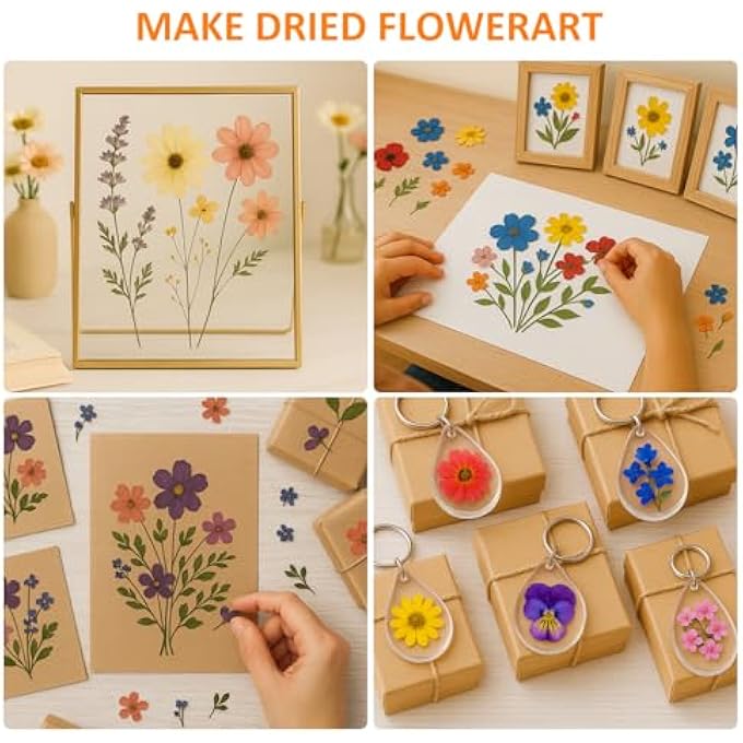 FLOWER PRESS SET WOODEN PRESS FOR PLANTS 28 X 18 CM, DIY CRAFT KIT FOR PRESSING AND DRYING FLOWERS AND PLANTS, REUSABLE CRAFT KIT FOR ADULTS AND CHILDREN FOR NATURE LOVERS - Image 5