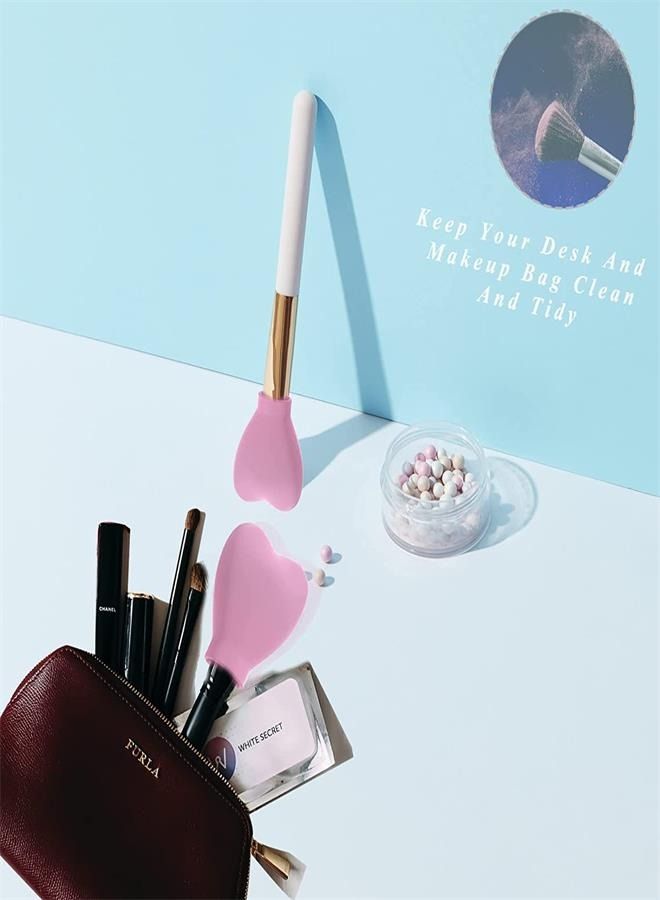Generic Makeup Brush Sets 9-Piece Makeup Brush Covers with Makeup Brush Cleaning Mat Dustproof Makeup Brush Protector Cap Reusable Organizer for Storage & Travel - Image 5