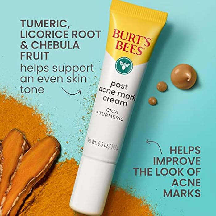 Burt's Bees Burt’s Bees Back To School Dorm Essentials, Post Acne Mark Cream for All Skin Types, Gentle Dark Spot Correcting Cream for Face, Formulated with Turmeric, 0.5 Oz. - Image 3