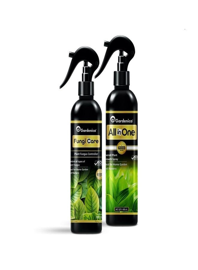 GARDENICA Fungicare & All in One Fertilizer Combo Organic Plant Growth Promoter for Nourishing Plants, Promoting Plant Growth and Nurturing them Organically.- (400 ml) - Image 1