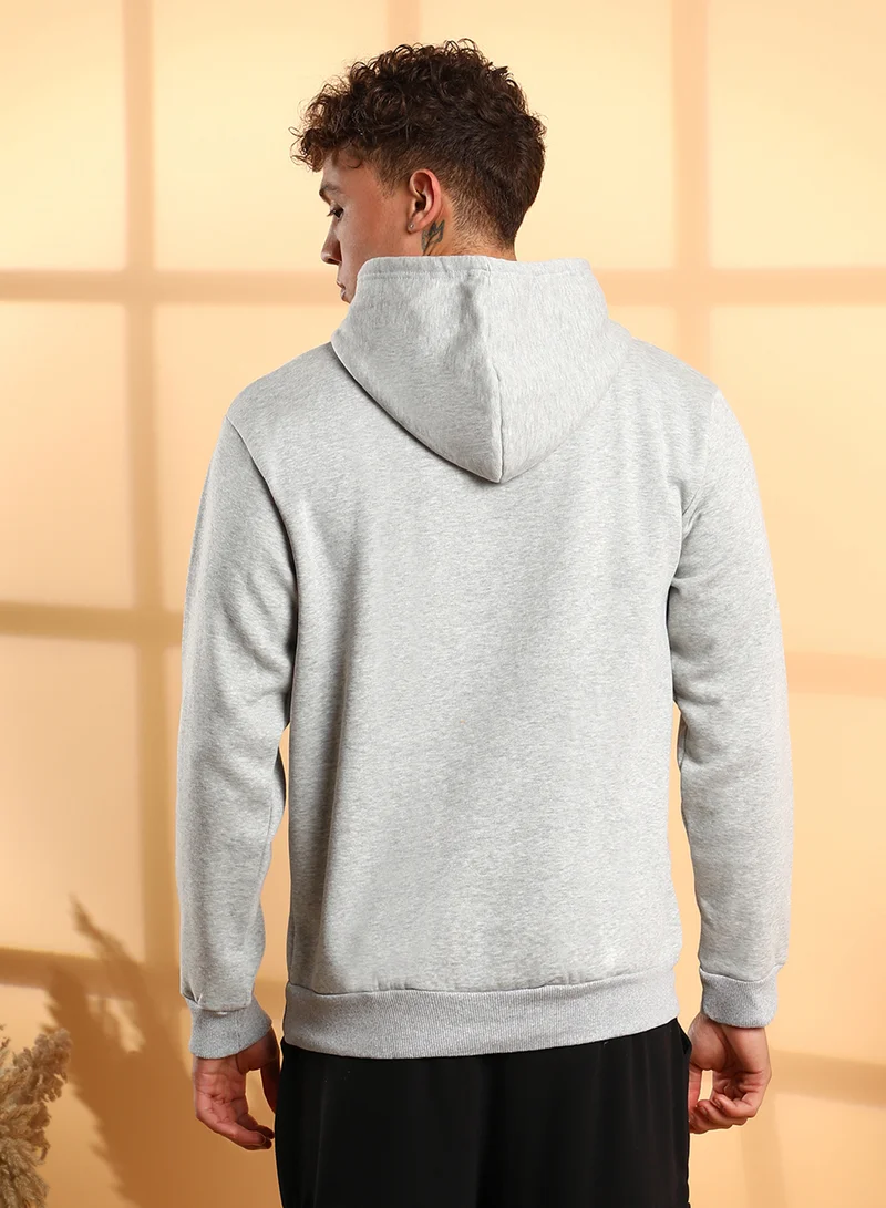 كامبوس سوترا Men's Light Grey Dare To Be Different Hoodie With Kangaroo Pocket