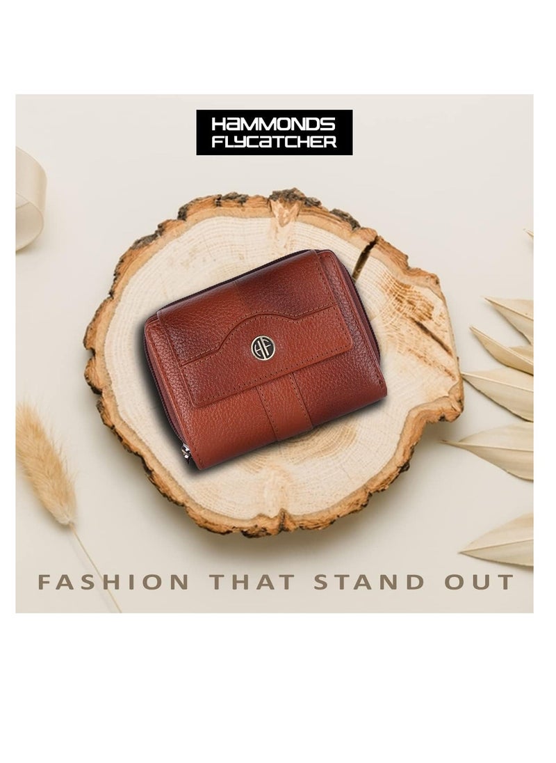 HAMMONDS FLYCATCHER Wallet for Women - Leather Ladies Wallet - Tan - 14 Card Slots - RFID Protection - 3 ID Card Slots - Women's Wallet - Button Closure -Hand Wallet - Daily Use, Money Purse | D7N1  - Image 2