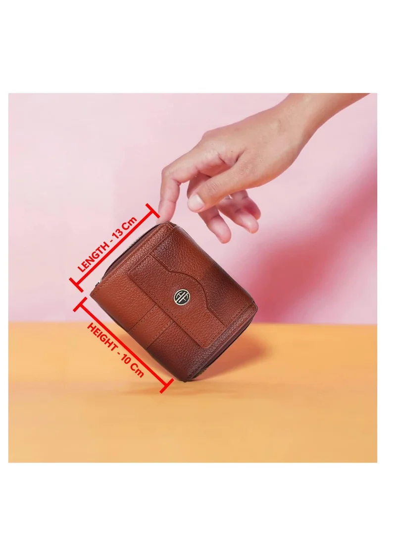 Hammonds Flycatcher  Wallet for Women - Leather Ladies Wallet - Tan - 14 Card Slots - RFID Protection - 3 ID Card Slots - Women's Wallet - Button Closure -Hand Wallet - Daily Use, Money Purse | D7N1  | Best Price UAE
