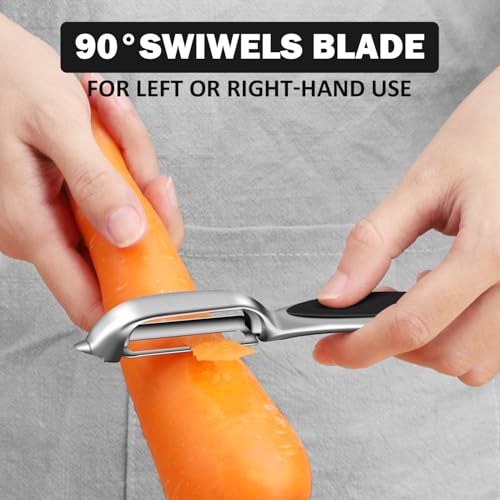 TACGEA Vegetable Peeler for Kitchen, Potato Peelers for Fruit Straight Blade, Durable Non-Slip Handle, Set of 2 - Image 4