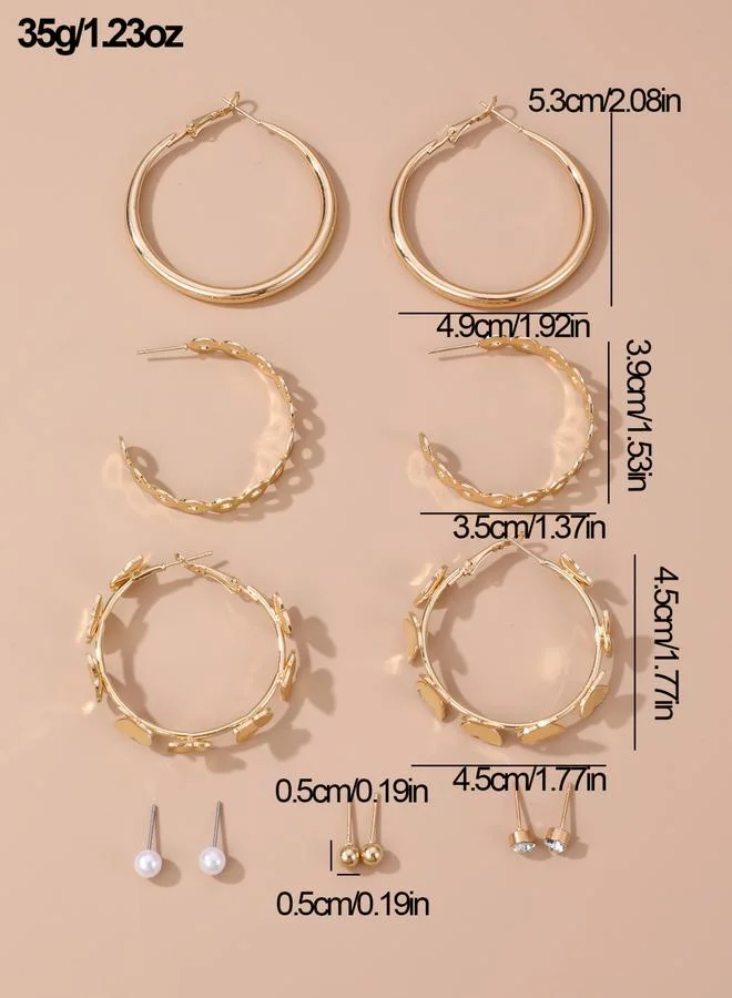 Take Two  Set of 6 - Golden Hoop Earring for Women | Best Price UAE
