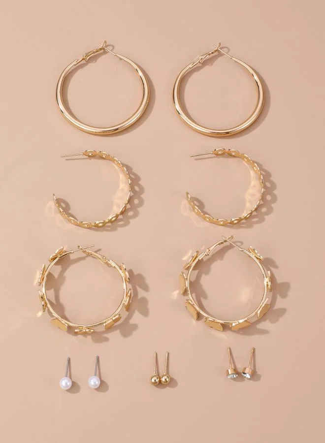 Take Two Set of 6 - Golden Hoop Earring