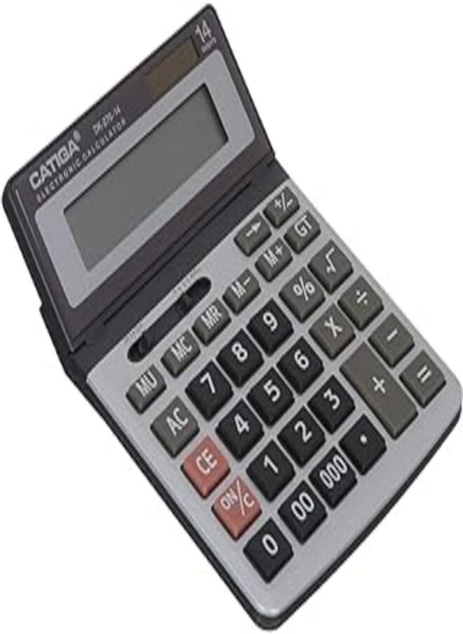 CATIGA Catiga dk-270-14 electronic calculator two power and 14 digits with plastic keys for office and school - multi colour 