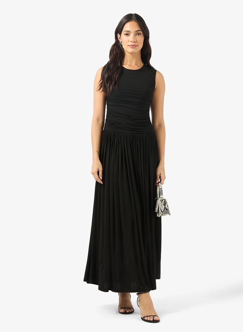 BCBG Ruched Sleeveless Maxi Dress - Image 4